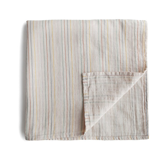Retro Stripes Muslin Swaddle