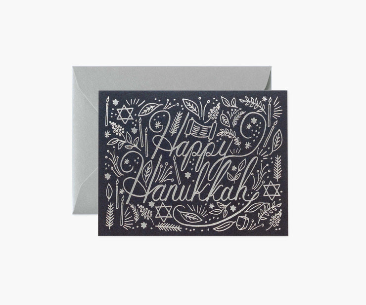 Silver Hanukkah Hanukkah Card