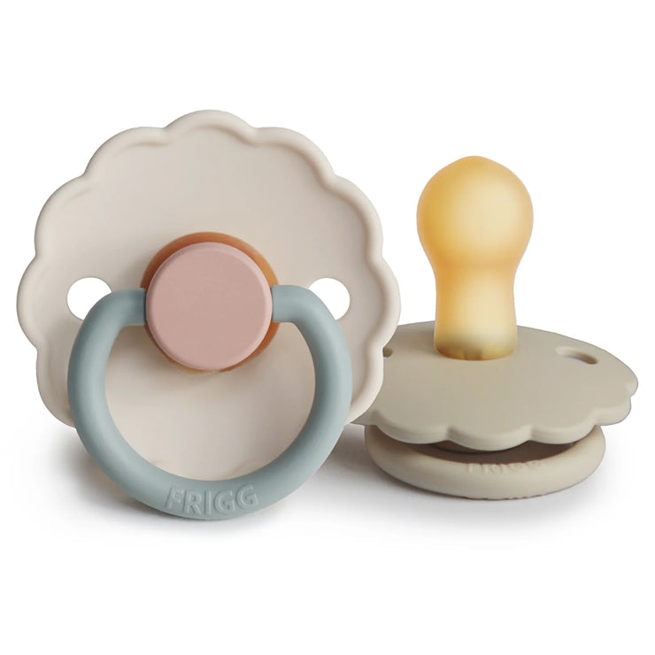 Daisy Natural Ribber Baby Pacifier 2-Pack, 0-6M