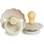 Daisy Natural Ribber Baby Pacifier 2-Pack, 0-6M