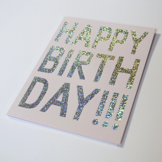 Glitter Hologram Foil Birthday