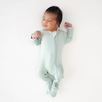 Zippered Footie in Sage